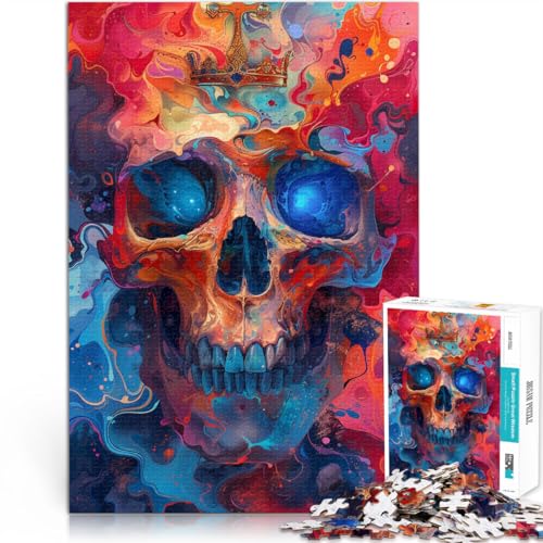 Puzzle für Erwachsene 1000 Teile psychedelisches Totenkopf-Quizspiel 50 x 75 cm Stressabbau schwierige Herausforderung für Teenager ab 14 Jahren von DLBHSG