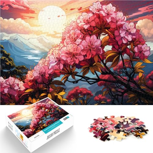 Puzzle für Erwachsene 1000 Teile rosa Blume Lernspiele Heimdekoration Puzzle 50 x 75 cm anspruchsvolles Spiel und Familienspiel von DLBHSG