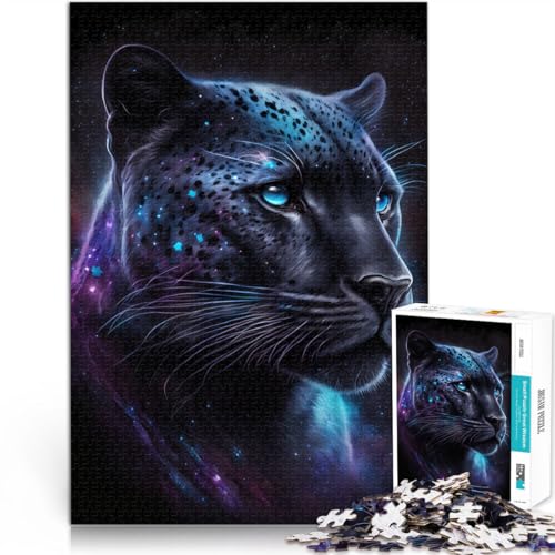 Puzzle für Erwachsene 1000 Teile schwarzer Leopard Lernspiele für Zuhause DIY-Spielzeug 26 x 38 cm Lernspiel für Geburtstag Weihnachten von DLBHSG