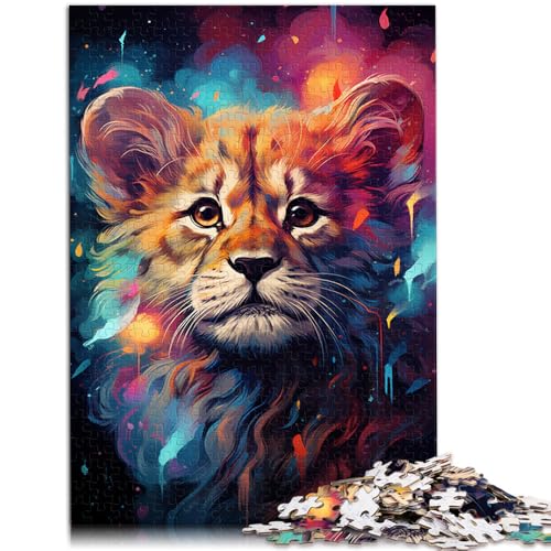 Puzzle für Erwachsene 1000 Teile süße kosmische Löwen Spielzeug Denkspiel 50 x 75 cm geeignet als Schreibtischdekoration für 14-Jährige von DLBHSG