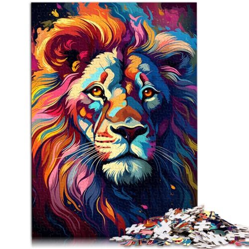 Puzzle für Erwachsene 1000 Teile süßer Regenbogenlöwe Lernspiele für Zuhause DIY-Spielzeug 50 x 75 cm Lernspiel für Geburtstag Weihnachten von DLBHSG