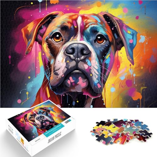 Puzzle für Erwachsene 1000 Teile süßes Boxerwelpen-Spielzeug Denkspiel 26 x 38 cm Lernspiel für Geburtstag Weihnachten für Teenager ab 14 Jahren von DLBHSG