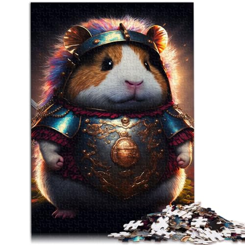 Puzzle für Erwachsene 1000 Teile süßes Meerschweinchen-Krieger-Quizspiel 50 x 75 cm mit passendem Poster und Quizblatt für Teenager ab 14 Jahren von DLBHSG