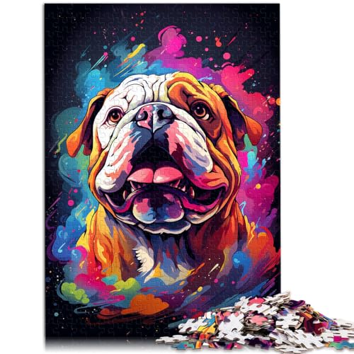 Puzzle für Erwachsene 1000 Teile von Psychedelic Bulldog. Anspruchsvolles Spiel Puzzles 26 x 38 cm anspruchsvolles Spiel und Familienspiel von DLBHSG