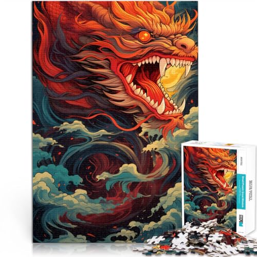 Puzzle für Erwachsene 1000 Teile chinesischer Drache anspruchsvolles Spiel 50 x 75 cm Lernspiel für Geburtstag Weihnachten für Teenager ab 14 Jahren von DLBHSG
