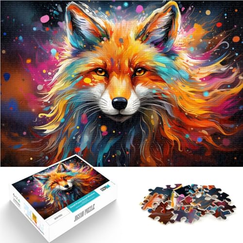 Puzzle für Erwachsene 1000 Teile Polarfuchs-Puzzle – anspruchsvolles Spiel 50 x 75 cm mit passendem Poster und Quizblatt von DLBHSG