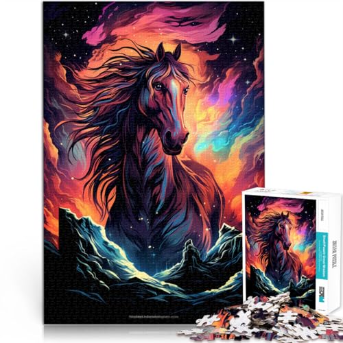 Puzzle für Erwachsene 1000 Teile Kunstpferd-Spielzeug Denkspiel 50 x 75 cm jedes Teil ist einzigartig – herausforderndes unterhaltsames Spiel für die ganze Familie von DLBHSG