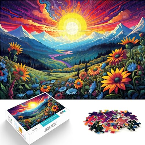 Puzzle 1000 Teile für Erwachsene Blumen und Berge Lernspielzeug 50 x 75 cm Geschenke für Freunde und Familie für Teenager ab 14 Jahren von DLBHSG