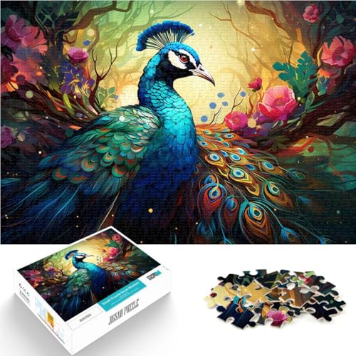 Puzzle für Erwachsene 1000 Teile künstlerisches Pfauen-Lernpuzzle 50 x 75 cm einzigartige Heimdekoration und Geschenke von DLBHSG
