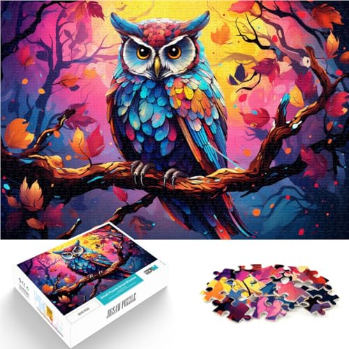 1000-teiliges Puzzle für Erwachsene Bunte Eule Quizspiel 50 x 75 cm ganze Familie für Teenager ab 14 Jahren von DLBHSG