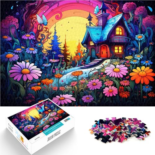 Puzzle für Erwachsene 1000 Teile buntes Blumenhaus Puzzle für Lernspiele Herausforderungsspielzeug 50 x 75 cm tolle Geschenke und Spielzeuge von DLBHSG
