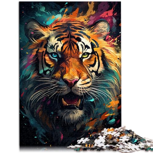 Puzzle für Erwachsene 1000 Teile Aquarellmalerei Tiger Denksportaufgabe 50 x 75 cm ganze Familie von DLBHSG