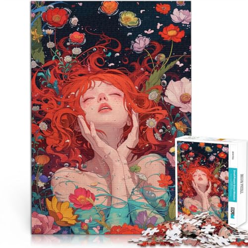 Puzzle für Erwachsene Kunst Blumen- und Hirsch-Puzzle für Erwachsene 1000 Teile 19,7 x 29,5 Zoll Holzpuzzle Spiele Spielzeug Geschenk für Erwachsene und Kinder ab 14 Jahren von DLBHSG