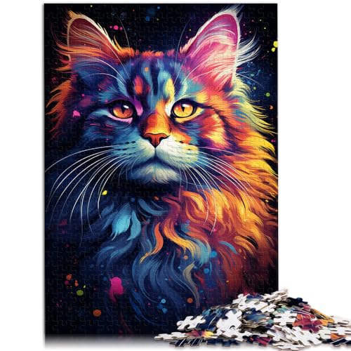Puzzle für Erwachsene 1000 Teile farbenfrohe exotische Zeichnungskatze Lernspiele Heimdekoration Puzzle 50 x 75 cm für die Heimdekoration Puzzle für Erwachsene 1000 Teile farbenfrohe exotische Zeichnungskatze Lernspiele Heimdekoration Puzzle 50 x 75 cm für die Heimdekoration von DLBHSG