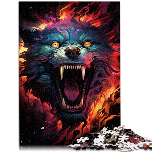 Puzzle für Erwachsene 1000 Teile böser Wolf Spielzeug Denkspiel 50 x 75 cm anspruchsvoll zu vervollständigen Aber lustig und humorvoll für 14-Jährige von DLBHSG