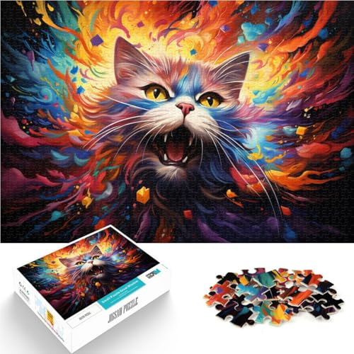 Puzzle für Erwachsene 1000 Teile Fantasie-Katzenzeichnung anspruchsvolles Spiel 50 x 75 cm ganze Familie von DLBHSG