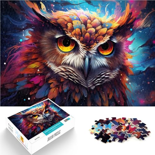1000-teiliges Puzzle für Erwachsene Fantasie-Eulenmalerei dekomprimierendes intellektuelles Lernspielzeug 50 x 75 cm Lernspiel für Geburtstag Weihnachten von DLBHSG