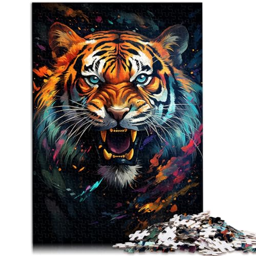 Puzzle für Erwachsene mit 1000 Teilen Wilder exotischer Tiger Denkspiel 50 x 75 cm geeignet als Schreibtischdekoration für 14-Jährige von DLBHSG