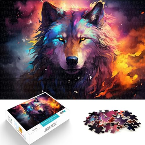 1000-teiliges Puzzle für Erwachsene mysteriöser Weltraumwolf Lernspiel Herausforderungsspielzeug 50 x 75 cm Geburtstagsgeschenke von DLBHSG