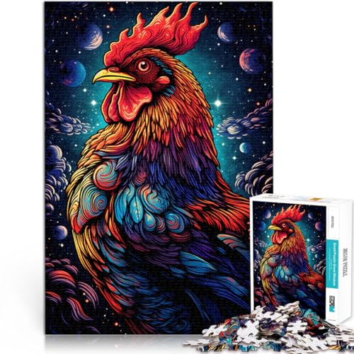 Puzzle für Erwachsene 1000 Teile Hahnenraum pädagogisches Spielzeug-Puzzle zum Stressabbau 50 x 75 cm mit passendem Poster und Quizblatt von DLBHSG