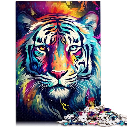 Puzzle 1000 Teile für Erwachsene Tiger Lernpuzzle Familienspiel 50 x 75 cm mit passendem Poster und Quizblatt von DLBHSG