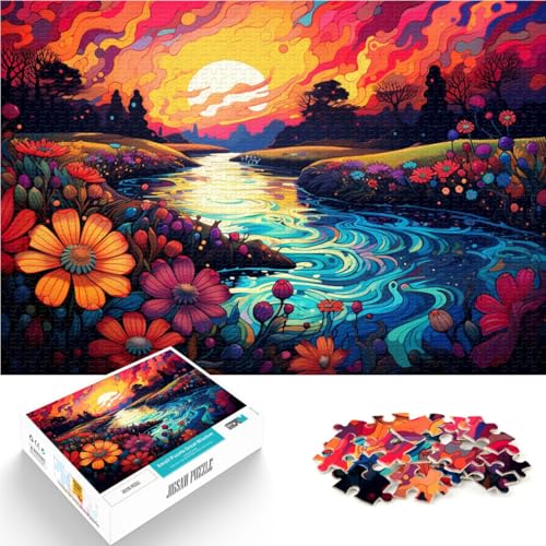 Puzzle für Erwachsene Tyrannosaurus Rex und Sonnenuntergang Ozean Puzzles für Erwachsene 1000 19,7 in x 29,5 in Holzpuzzle Familienaktivität Puzzles von DLBHSG