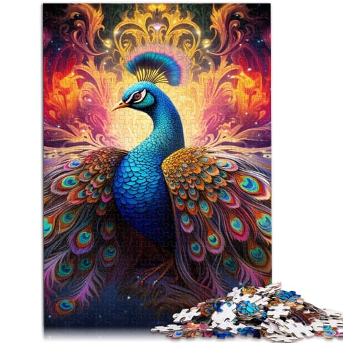 Puzzle für Erwachsene 1000 Teile Psychedelischer Pfau Lernspielzeug Familienspiele 50 x 75 cm herausforderndes Spiel und Familienspiel von DLBHSG