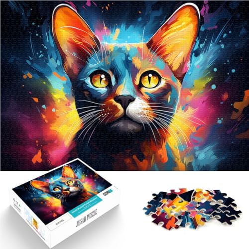 Puzzle für Erwachsene mit 1000 Teilen Abessinierkatze Denkspiel 26 x 38 cm einzigartige Heimdekoration und Geschenke für Teenager ab 14 Jahren von DLBHSG