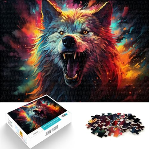 Puzzle für Erwachsene mit 1000 Teilen Art Wolf Denkspiel 50 x 75 cm Wanddekoration einzigartige Geburtstags Teenager ab 14 Jahren von DLBHSG