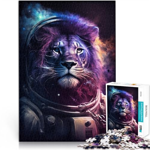 Puzzle für Erwachsene mit 1000 Teilen Astronautenkunst Löwe Denkspiel 26 x 38 cm geeignet als Schreibtischdekoration für Teenager ab 14 Jahren von DLBHSG