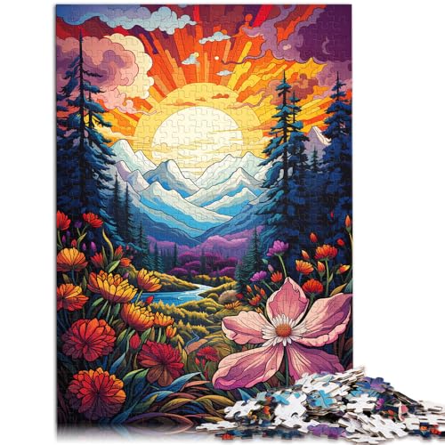 Puzzle für Erwachsene mit 1000 Teilen Blumen unter den Bergen für Familienspaß 50 x 75 cm ganze Familie von DLBHSG