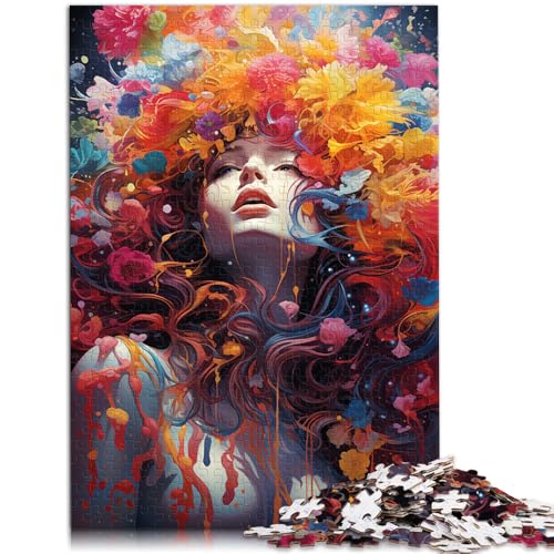 Puzzle für Erwachsene mit 1000 Teilen Blumenfrau Denkspiel 26 x 38 cm Herausforderung für die Gehirnintelligenz süchtig machendes Spielzeug für Teenager ab 14 Jahren von DLBHSG