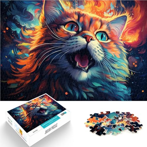Puzzle für Erwachsene mit 1000 Teilen Bunte Katzenzeichnung Denkspiel 26 x 38 cm ganze Familie Puzzle für Erwachsene mit 1000 Teilen Bunte Katzenzeichnung Denkspiel 26 x 38 cm ganze Familie von DLBHSG