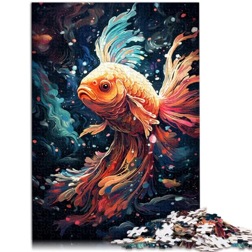 Puzzle für Erwachsene mit 1000 Teilen Goldfisch Sternenhimmel Puzzle-Kunstwerk 26 x 38 cm Geburtstagsgeschenk Geschenke Wandkunst für Kinder ab 14 Jahren von DLBHSG