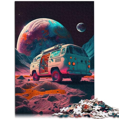 Puzzle für Erwachsene mit 1000 Teilen Hippie-Van-Weltraum Spielzeug Denkspiel 26 x 38 cm anspruchsvolles Spiel und Familienspiel für Kinder ab 14 Jahren von DLBHSG