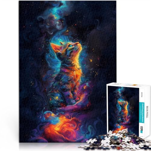 Puzzle für Erwachsene mit 1000 Teilen Katzen-Denksportaufgabe für 50 x 75 cm Herausforderung der Gehirnintelligenz süchtig machendes Spielzeug für Teenager ab 14 Jahren von DLBHSG