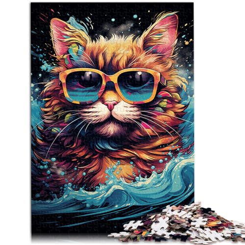 Puzzle für Erwachsene mit 1000 Teilen Katzenspielzeug Denkspiel 50 x 75 cm anspruchsvoll Aber lustig und humorvoll für 14-Jährige von DLBHSG