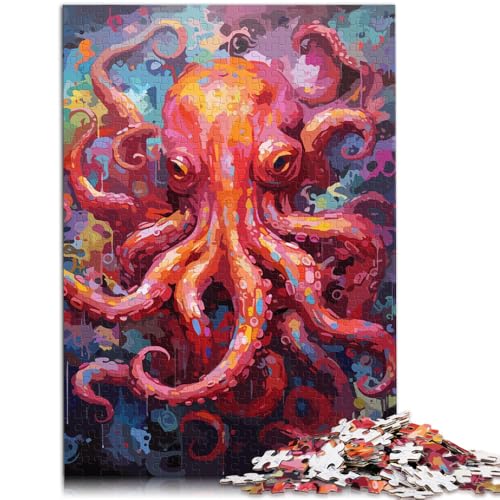 Puzzle für Erwachsene mit 1000 Teilen Oktopus abstrakte Kunst Malen unmögliches Puzzle 26 x 38 cm ganze Familie für Teenager ab 14 Jahren von DLBHSG