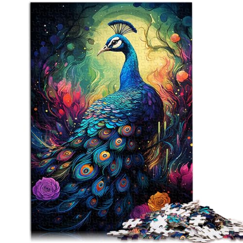Puzzle für Erwachsene mit 1000 Teilen Pfau Denksportaufgabe für 26 x 38 cm Wanddekoration einzigartige Geburtstags Kinder ab 14 Jahren von DLBHSG