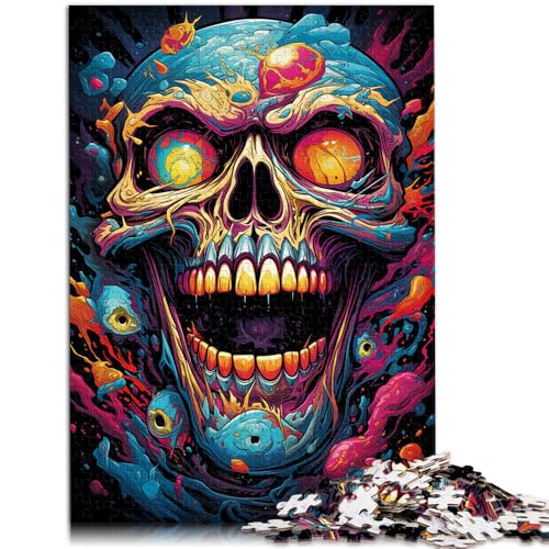 Puzzle für Erwachsene mit 1000 Teilen Psychedelischer Totenkopf-Dämon schwieriges Puzzle 50 x 75 cm einzigartige Heimdekoration und Geschenke für Teenager ab 14 Jahren von DLBHSG