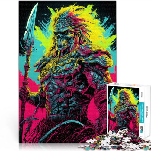 Puzzle für Erwachsene mit 1000 Teilen Psychedelischer Totenkopf-Krieger Spielzeug Denkspiel 50 x 75 cm mit passendem Poster und Quizblatt Puzzle für Erwachsene mit 1000 Teilen Psychedelischer Totenkopf-Krieger Spielzeug Denkspiel 50 x 75 cm mit passendem Poster und Quizblatt von DLBHSG