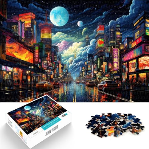 Puzzle für Erwachsene mit 1000 Teilen Stadt Tokio in Japan bei Nacht Denkspiel 50 x 75 cm mit passendem Poster und Quizblatt Puzzle für Erwachsene mit 1000 Teilen Stadt Tokio in Japan bei Nacht Denkspiel 50 x 75 cm mit passendem Poster und Quizblatt von DLBHSG