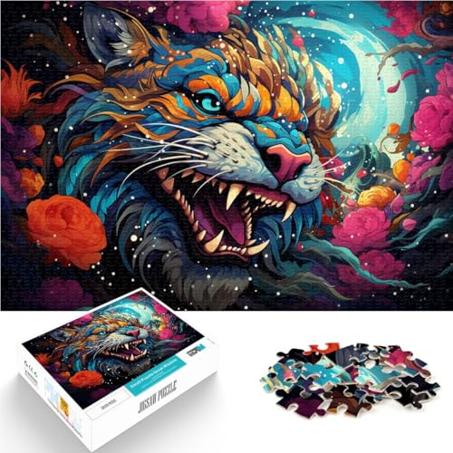 Puzzle für Erwachsene mit 1000 Teilen Tiger für Familienspaß 50 x 75 cm Herausforderung für die Gehirnintelligenz süchtig machendes Spielzeug für Teenager ab 14 Jahren von DLBHSG
