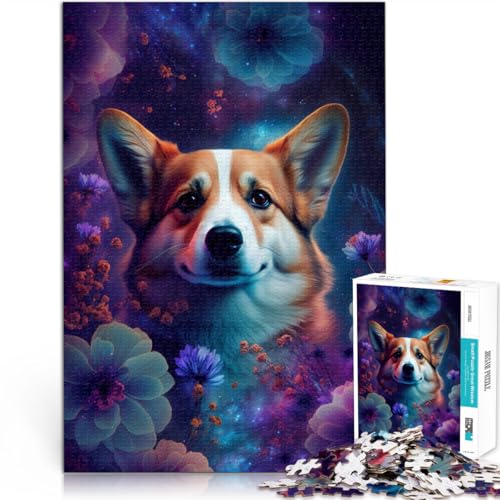 Puzzle für Erwachsene mit 1000 Teilen Weltraum-Corgi Denkspiel 50 x 75 cm Herausforderung für die Gehirnintelligenz süchtig machendes Spielzeug für Kinder ab 14 Jahren von DLBHSG