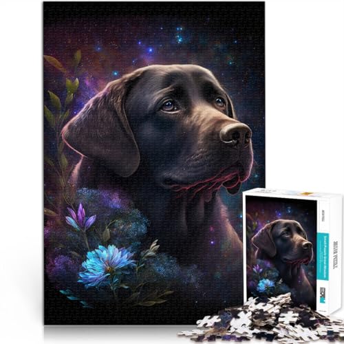 Puzzle für Erwachsene mit 1000 Teilen Weltraum-Labrador-Spielzeug Denkspiel 50 x 75 cm mit passendem Poster und Quizblatt für 14-Jährige von DLBHSG
