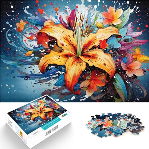 Puzzle für Erwachsene mit 1000 Teilen farbenfrohe künstlerische Blumen Denkspiel 50 x 75 cm ganze Familie von DLBHSG