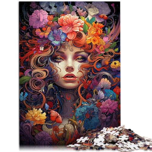 Puzzle für Erwachsene mit 1000 Teilen psychedelische Rose Frau Denkspiel 26 x 38 cm tolles Geschenk für die ganze Familie für 14-Jährige von DLBHSG