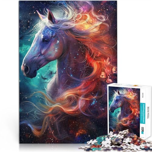 Puzzle für Erwachsene mit 1000 Teilen verträumtes lila Pferd dekomprimierendes intellektuelles Lernspielzeug 50 x 75 cm einzigartige Geburtstage und Geschenke von DLBHSG
