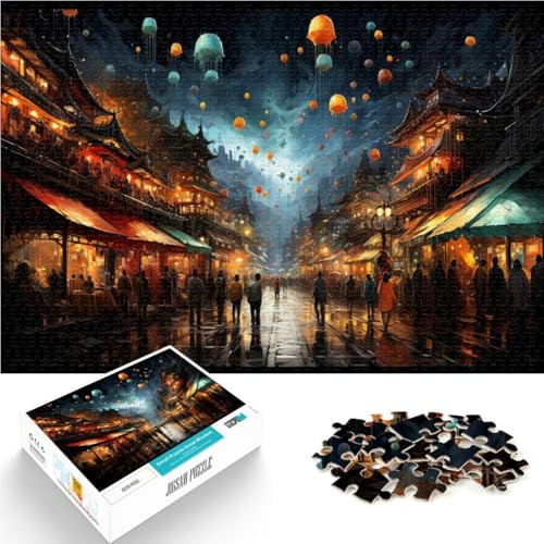 Puzzle für Erwachsene mit 1000 Teilen. Bunte Bezaubernde Straßen. Für Familienspaß. 50 x 75 cm. Geschenke für Freunde und Familie für 14-Jährige. von DLBHSG