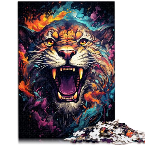 Puzzle für Erwachsene mit 1000 Teilen. Wütender bunter Tiger. Für Familienspaß. 50 x 75 cm ganze Familie ab 14 Jahren. Puzzle für Erwachsene mit 1000 Teilen. Wütender bunter Tiger. Für Familienspaß. 50 x 75 cm ganze Familie ab 14 Jahren. von DLBHSG